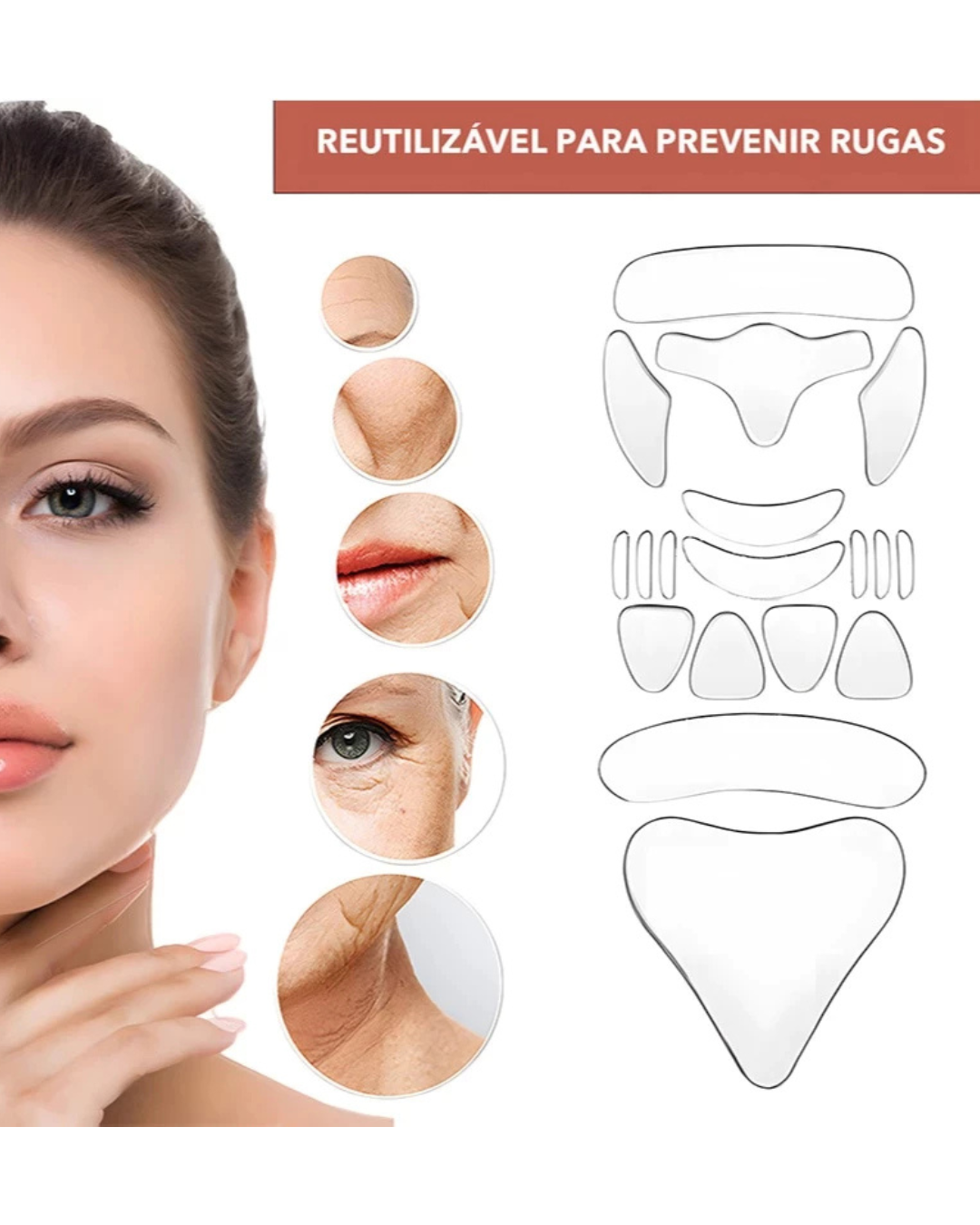 Patch Facial de Silicone para Rugas