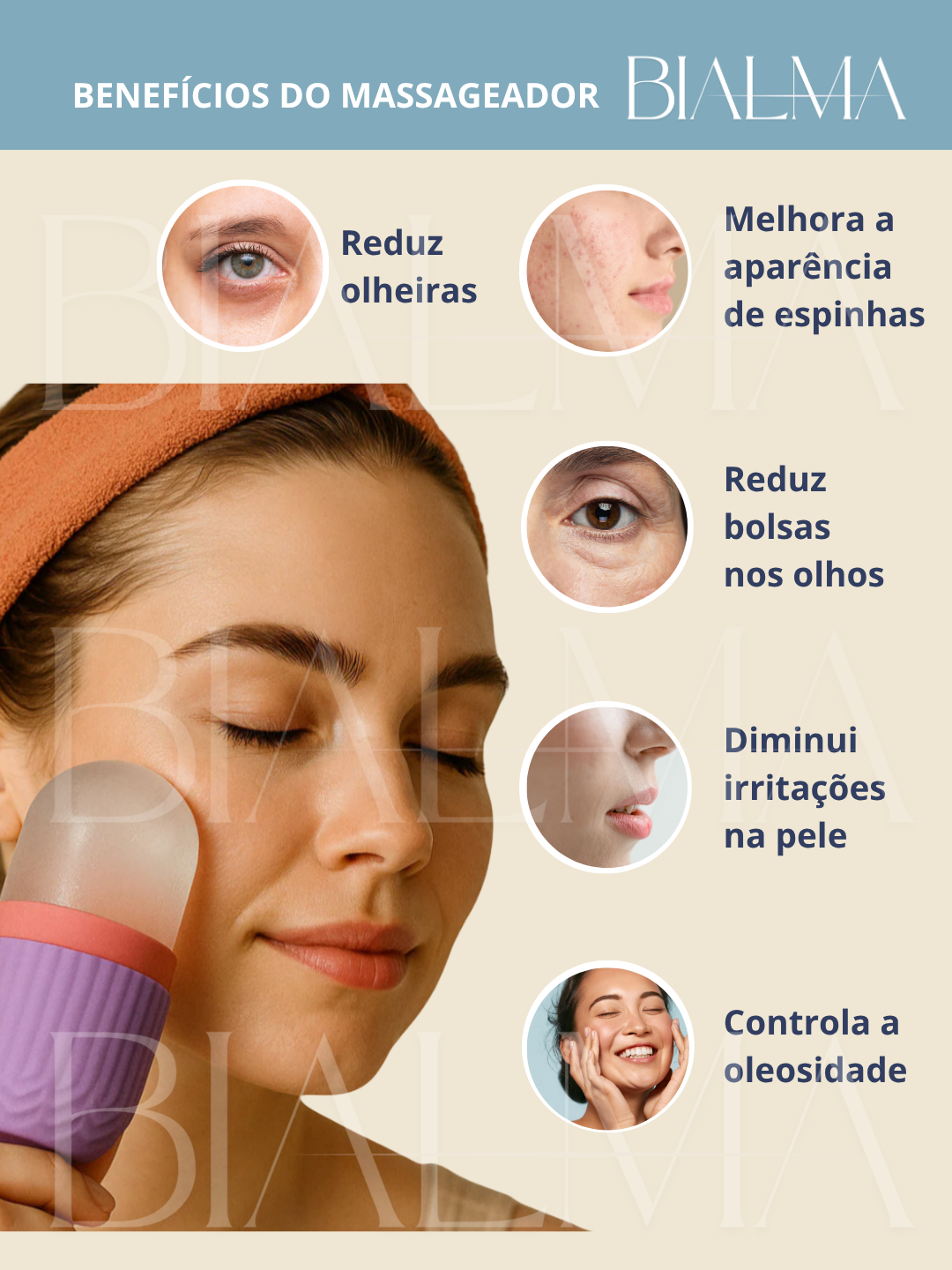 Massageador facial em gelo BIALMA